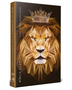 Bíblia King James Kja - Slim - Leão Marrom Coroa (Português) Capa dura